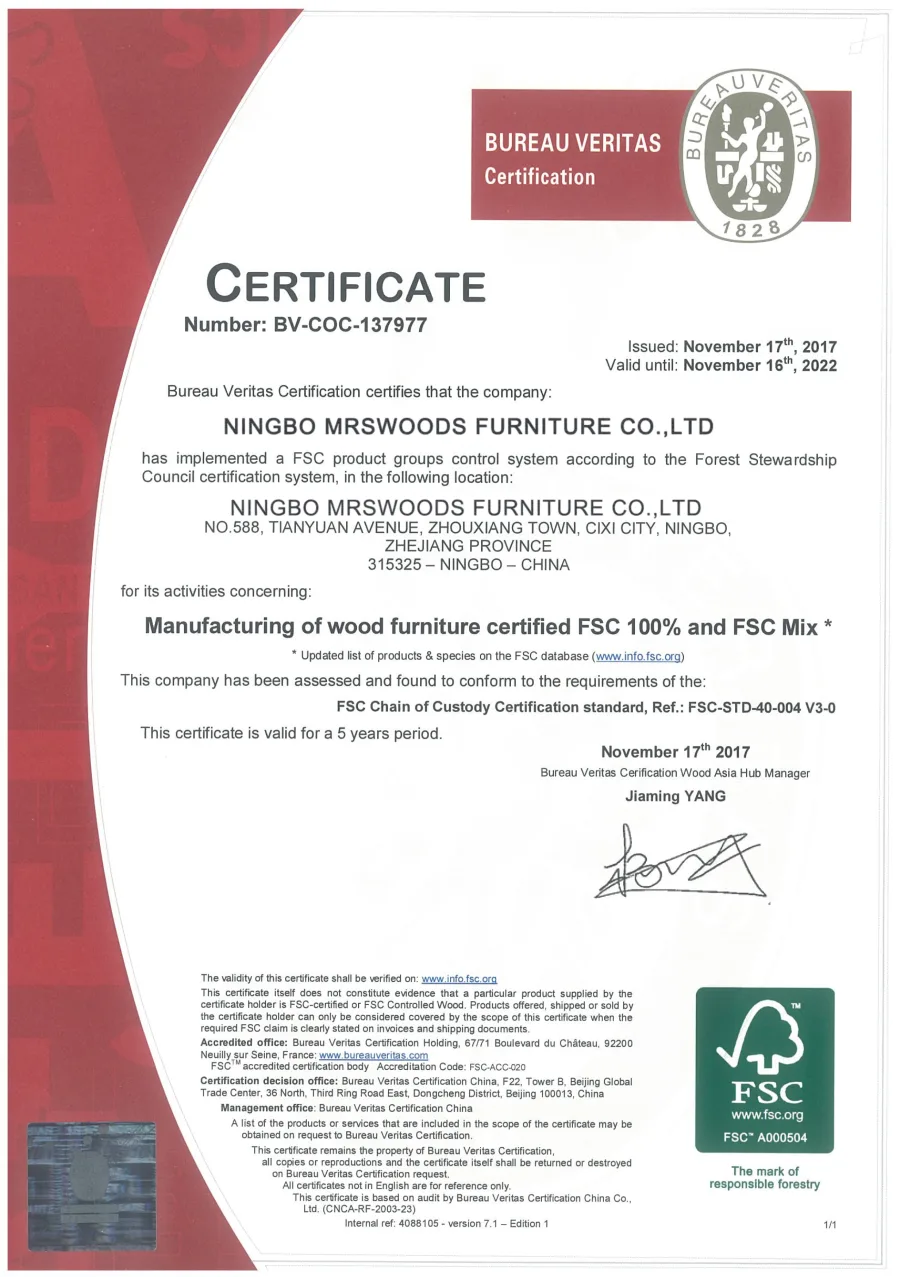 MrsWoods FSC certificate 5