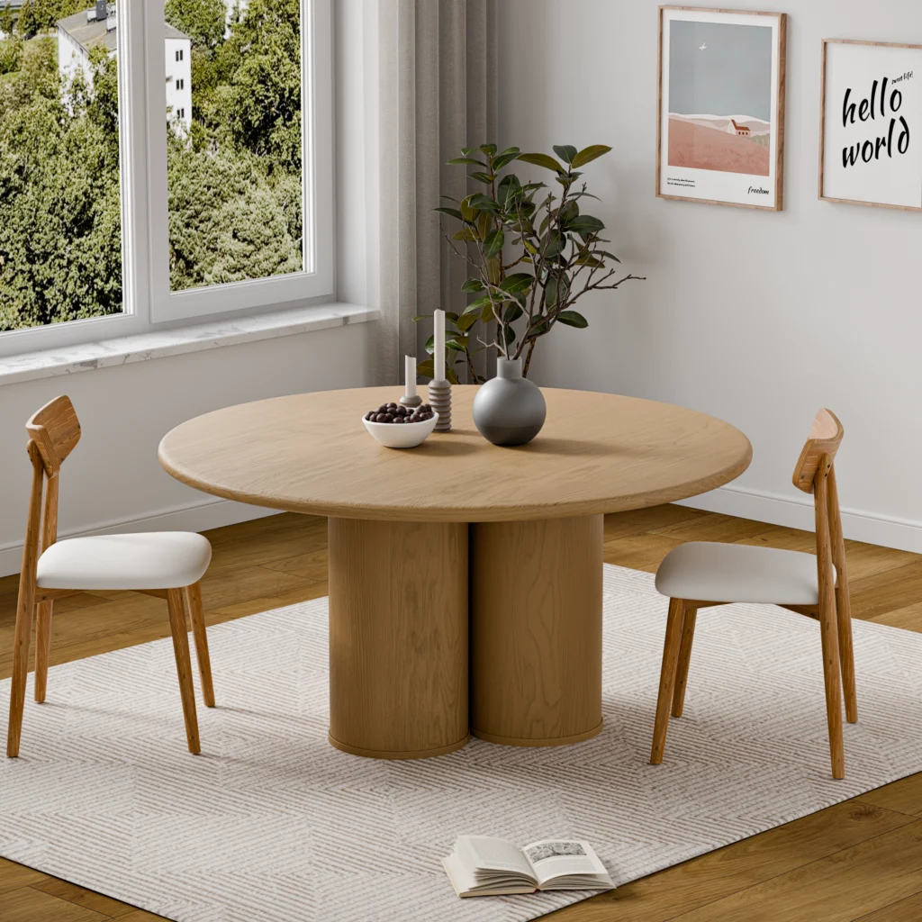 Tri-Column Dining Table